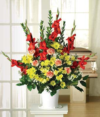 Red Gladiolus Sympathy Bouquet