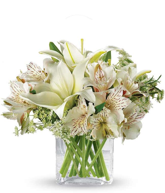 White lilies and alstroemeria