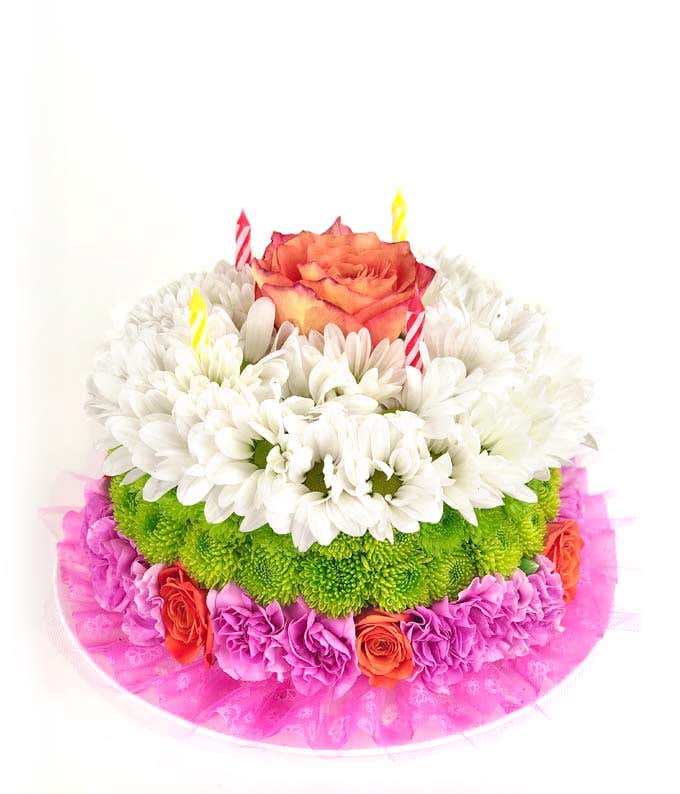 Birthday flower cake for delivery