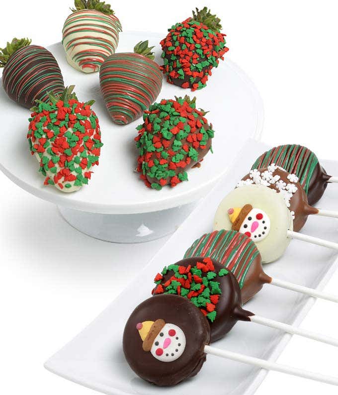 Christmas Belgian Chocolate Covered Strawberries & Oreo Cookies