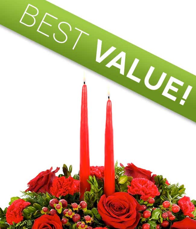 Seasonal Floral Holiday Centerpiece