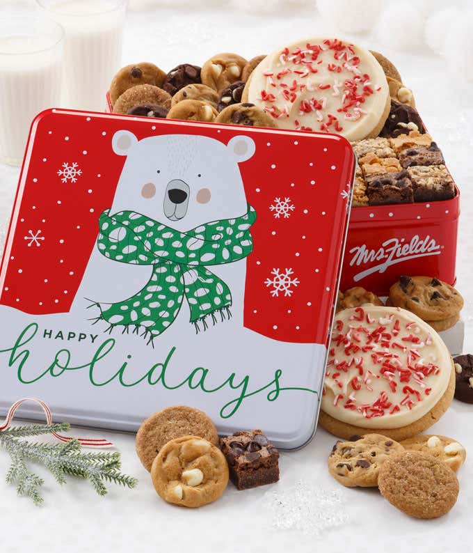 Happy Holidays Cookie Tin 